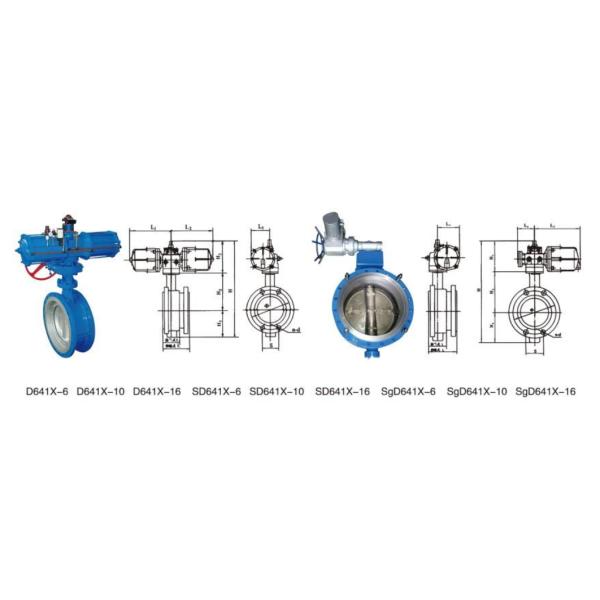 DN50mm-800mm(2''-32'') Pneumatic Actuator Operated Butterfly Valve 2 Way Butterfly Valve