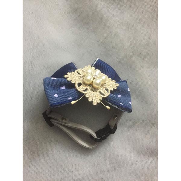 Ribbon Beads Designer Cat Collars , Fancy Cat Collars Customized Color Easy Scrub