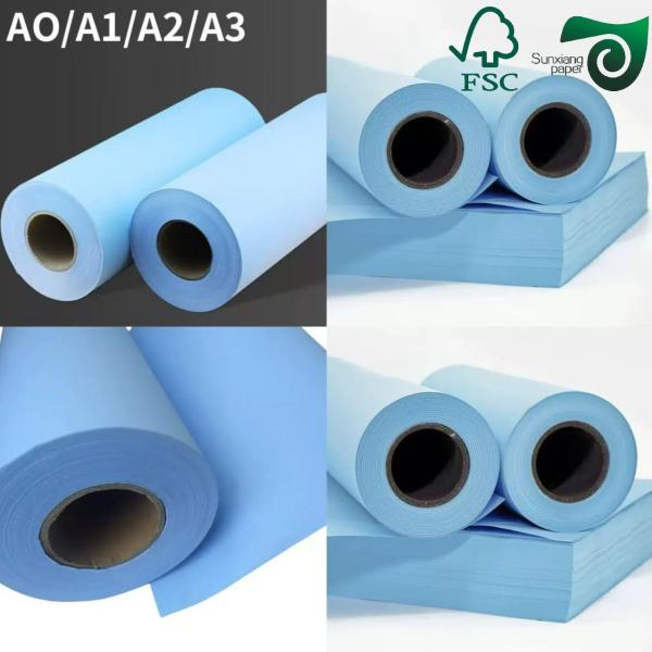 80g Double Sided Blueprint Paper Rolls 620mm 880mm 150m Length For Inkjet Printers