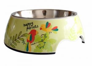Quality Round Shape Plastic Pet Bowls Printed Mix Size Height 4.5cm Easy To Clean wholesale