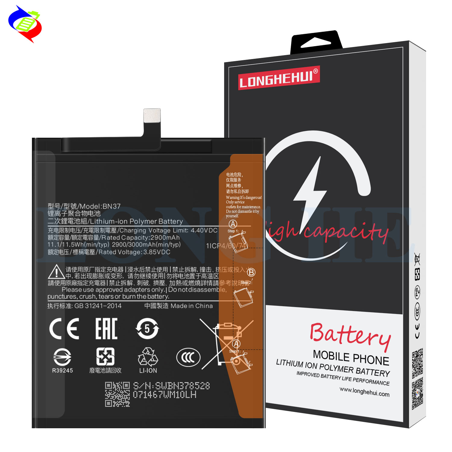3000mAh 3.85V BN37 Replacement Battery for Xiaomi Redmi 6 6A Mobile Phone Original 1 1