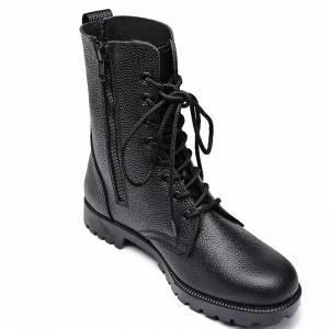 China Split Embossed Leather Combat Tactical Boots Officer Police Duty Shoes on sale