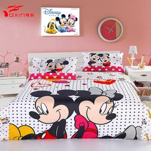 China OEM brand Disney mickey mouse bedding sheet sets,kids Microfiber Polyester bed linen.Home textiles manufacturer china on sale