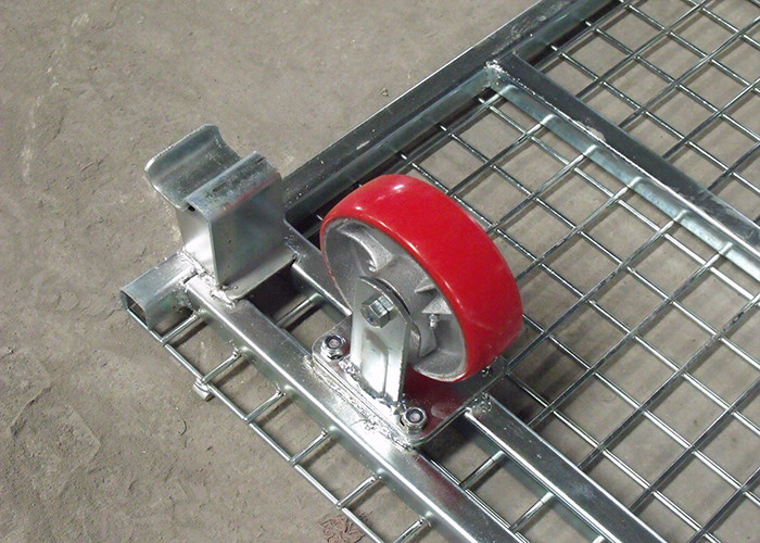 Heavy Duty Galvanized Metal Storage Cage / Folding Wire Mesh Container For Wearhouse