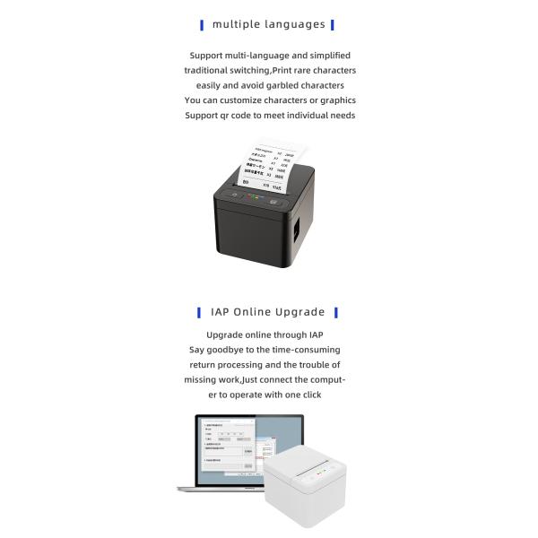 USB Bluetooth 3 Inch 20~80mm Thermal Label Barcode Printer For MAC OS Windows Android IOS