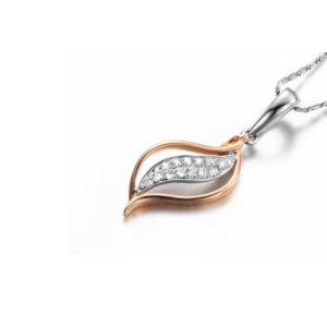 Quality White Rose Gold Two Tone Classic Pendant Necklace for Women Gift (GDN009) wholesale