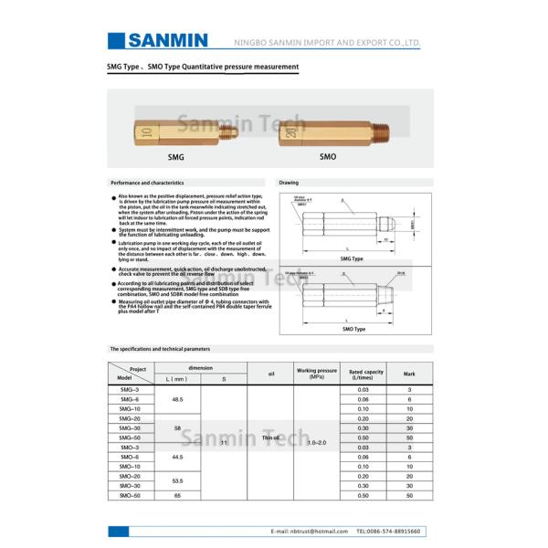 SG Type SO Quantitative Pressure Measurement 1.0MPa - 2.0 MPa Working Pressure