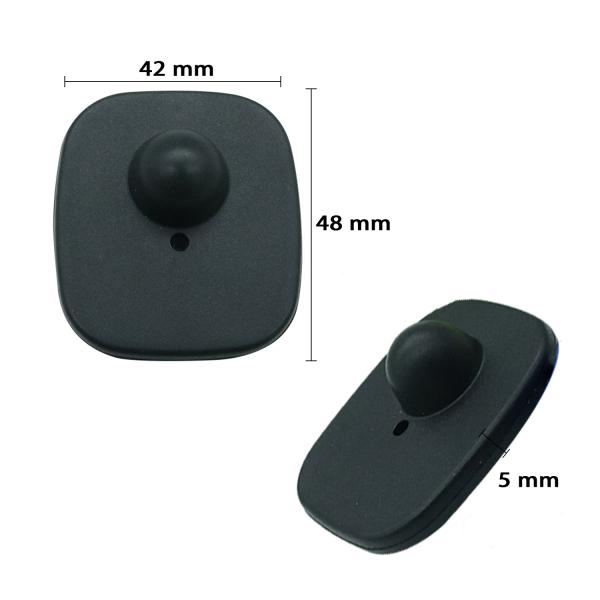 Grey EAS 8.2MHz Security Hard RF Tag Small Square For Retail Store