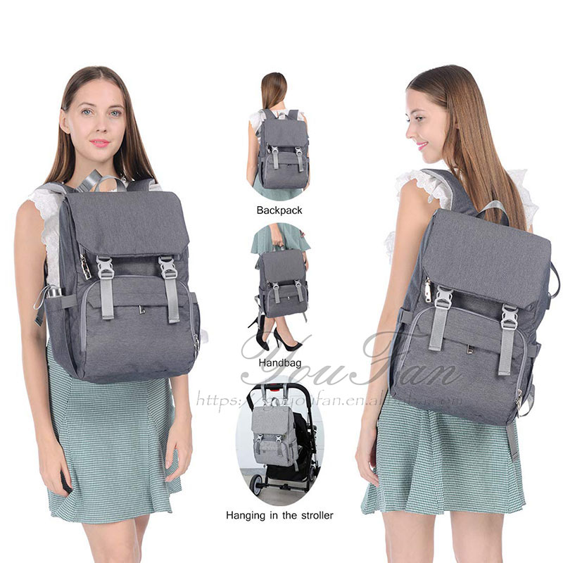 Large Capacity Nappy Bags with Changing Pad diaper bag with usb