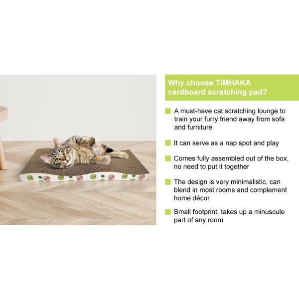 Cat Scratcher with Catnip Premium Corrugated Indoor Cat Furniture Durable Scratch Pad for Kittens Cats Play