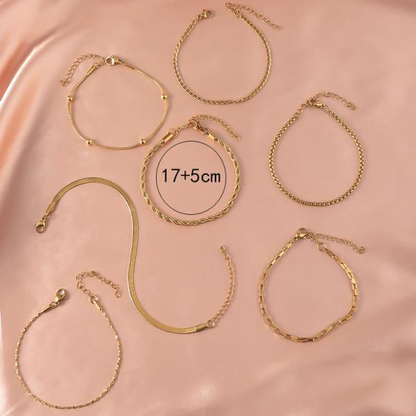 Gold Plated Stainless Steel Bracelet Women'S Memorial Eangagement Couple Gift Bracelets