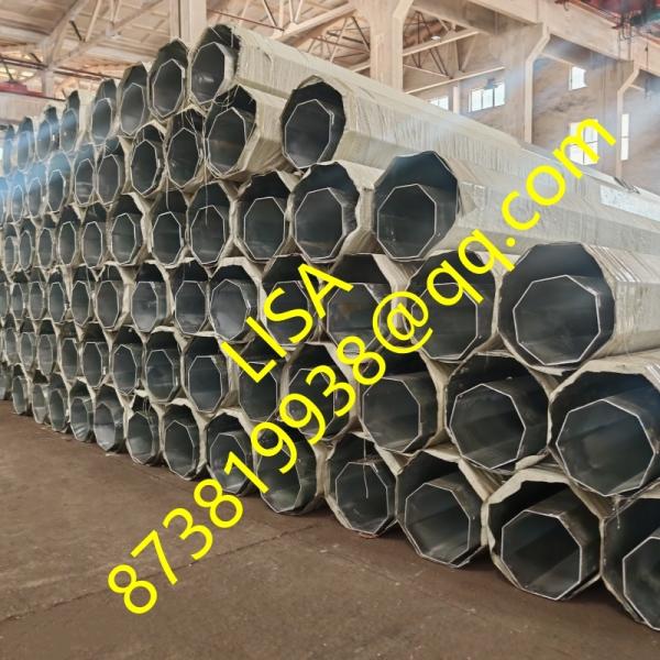 Hongxin 75FT 1200KGF Polygonal 2-Segments Q355 Hot-Dip Galvanized Transmission Steel Poles