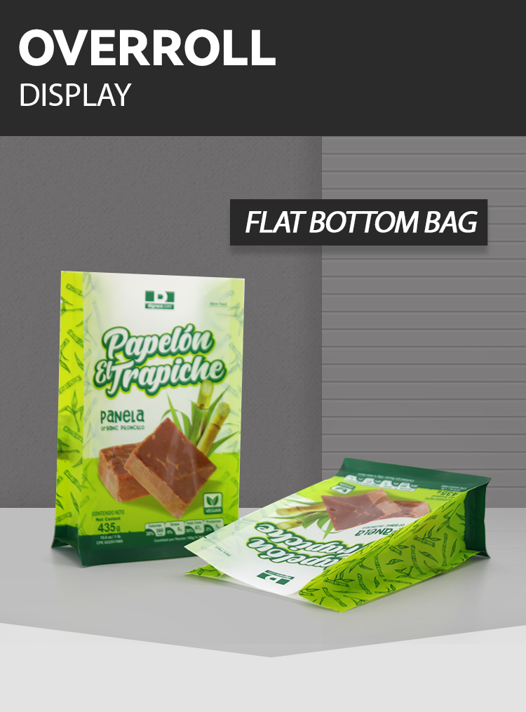 500g 1kg 2kg Sustainable Bread Packaging Green White Flat Bottom Packaging Bag With Tear