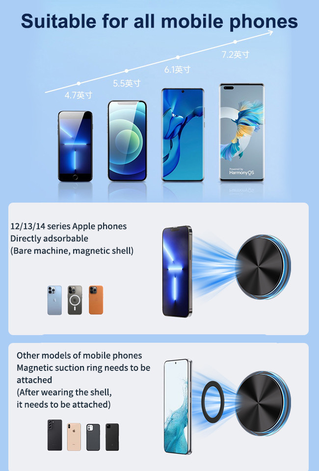 Compact Magnetic Car Mount Ambient Light Magnetic Iphone Car Charger