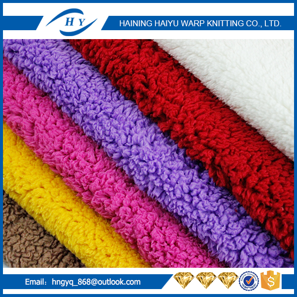 100% polyester warp sherpa fabric with sherpa fleece fabric