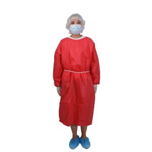 Quality 30gsm Disposable Isolation Gowns Universal Red PP Hospital wholesale