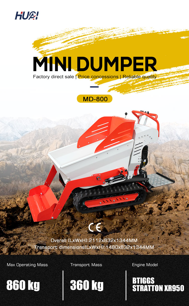 360kg Mini Dumper CE Certification Hydraulic Crawler for Machine Weight