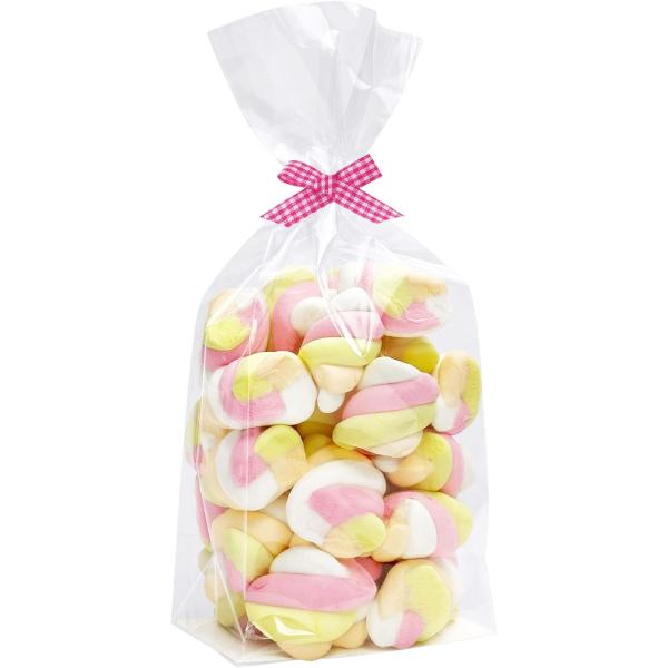 Flat Bottom Cellophane Bags, 3x2x6.5 Inches Gusseted Cellophane Bags With Paper Insert, Recyclable, Sustainable