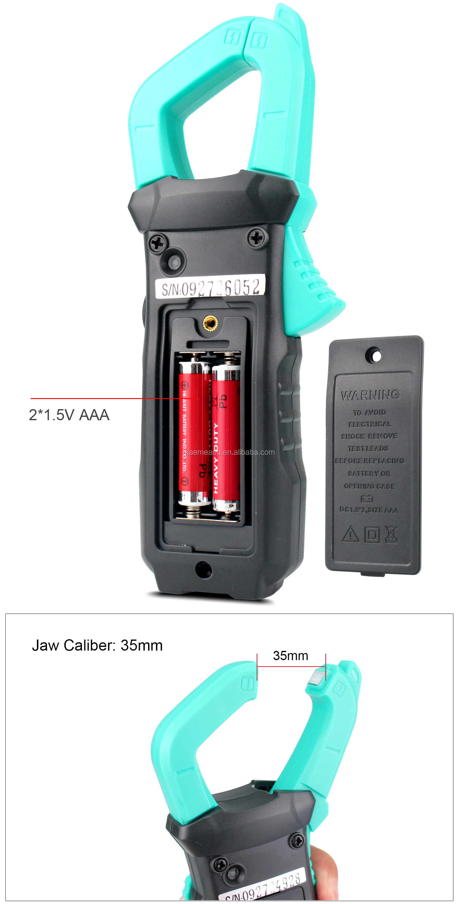 NCV Function Digital Digital Multimeter Clamp Meter with 60A/600A Measuring Current Range