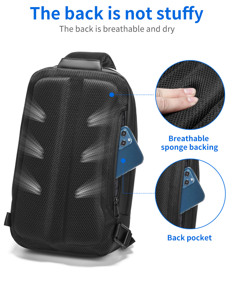 High quality printed logo new casual Shoulder Sling Crossbody Bag Custom logo Travel Men's Chest Bags