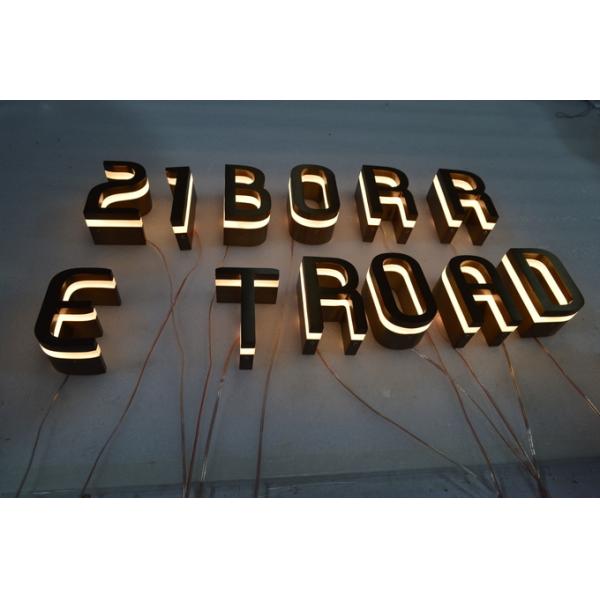 Aurora Acrylic Side Lit Channel Letters Electroplated / polished