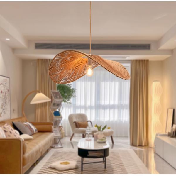 Wabi-sabi style rope chandelier simple creative bedroom living room lamp hand-woven Japanese retro homestay restaurant lamp