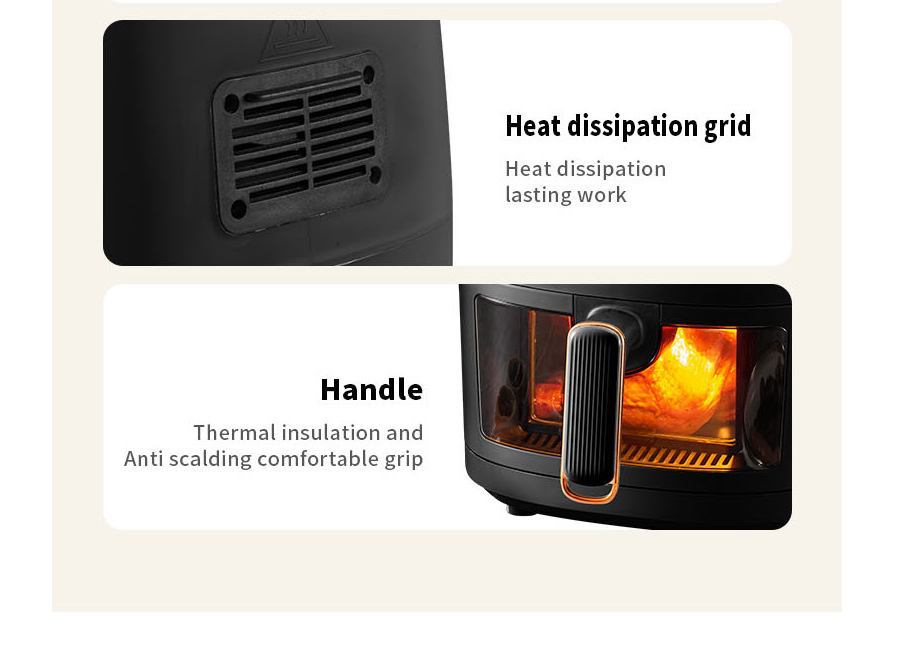 Electric Power Source Visible Window Multi-Function Hot Air Fryer