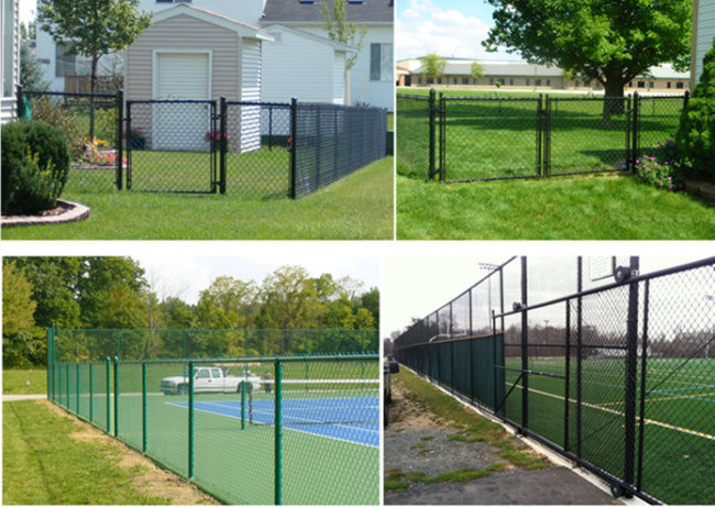 Decorative 2.1m PVC Coated Chain Link Wire Mesh OEM For Boundary Wall