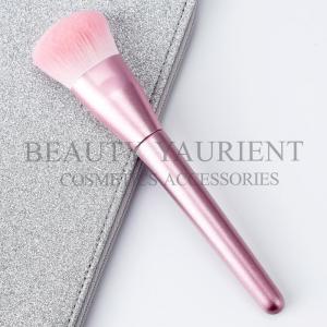 China Big Fiber Foundation Makeup Brush Pearl Pink Aluminum Ferrule 85g on sale