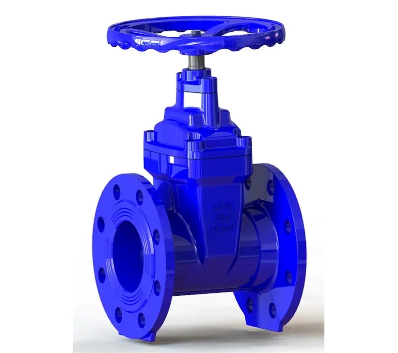 Qt450 Dn150 Pn16 Rising Stem Ductile Iron Sluice Gate Valve Ordinary Temperature