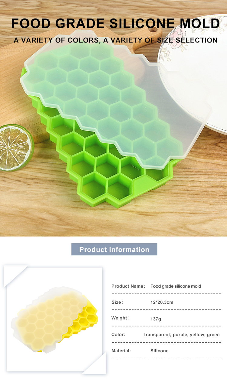 Flexible 37 Cavity Ice Trays BPA Free Easy Release