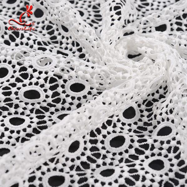 African Style Guipure Water Soluble Lace 100% Polyester Milk Silk Embroidered Fabric