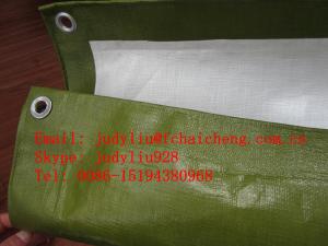 Quality olive green and white pe tarpaulin used outdoor for carwash wholesale