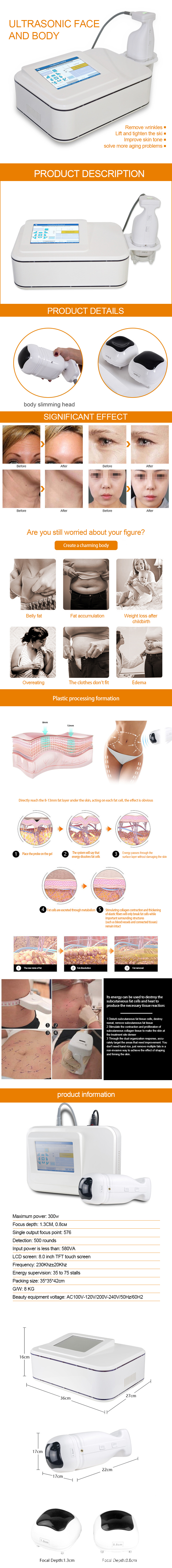 Portable Ultrasound Fat Removal Machine Body Cellulite 580VA