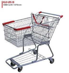 Customised 150L Wire Shopping Carts Asian Style With Low Tray And 4 Swivel Flat TPE Casters