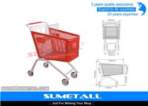 Quality Classic 125L Plastic Shopping Cart With Wheels , Grocery Store Shopping Carts wholesale