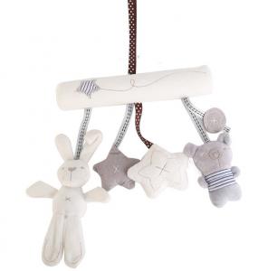 Quality Baby rabbit car hanging music bed around safety seat hanging piece plush toy baby toy lathe hanging wholesale