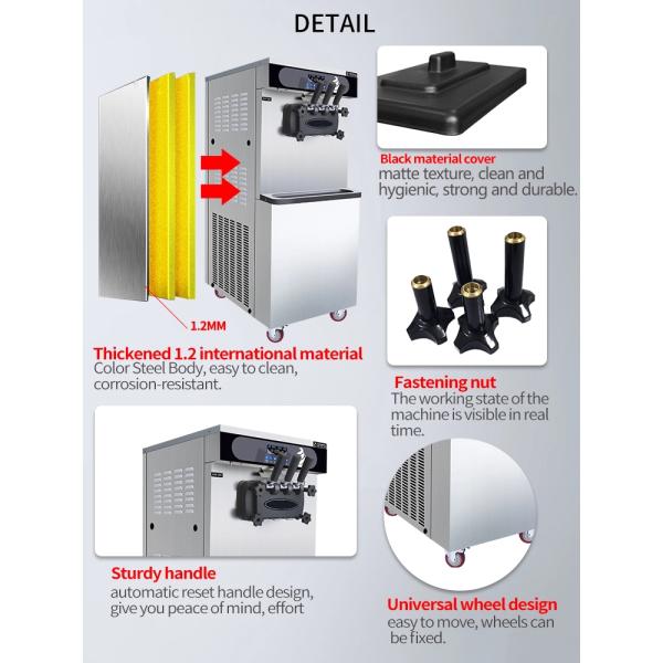 BT-25FB 25L/H Floor Standing Stainless Steel Commercial Soft Ice Cream Machine