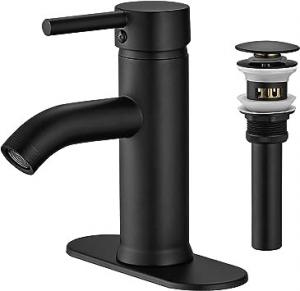 Quality Black RV Widespread Lavatory Faucet Vessel Sink Mixer Tap With Deck Plate wholesale