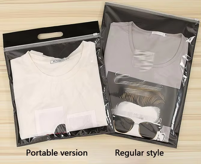 For Customized Recyclable CPP Transparent PE Plastic Moisture Proof Zipper Handheld Self Sealing Socks Shirt Underwear