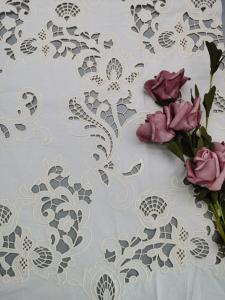 Quality 100% Cotton Embroidered Eyelet Fabric Laser Cut 3D Embroidery Patch By Leafy wholesale