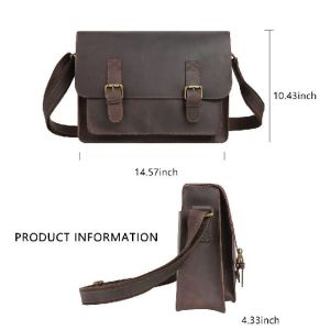 Brown Retro First Layer Cowhide Satchel Shoulder Bag