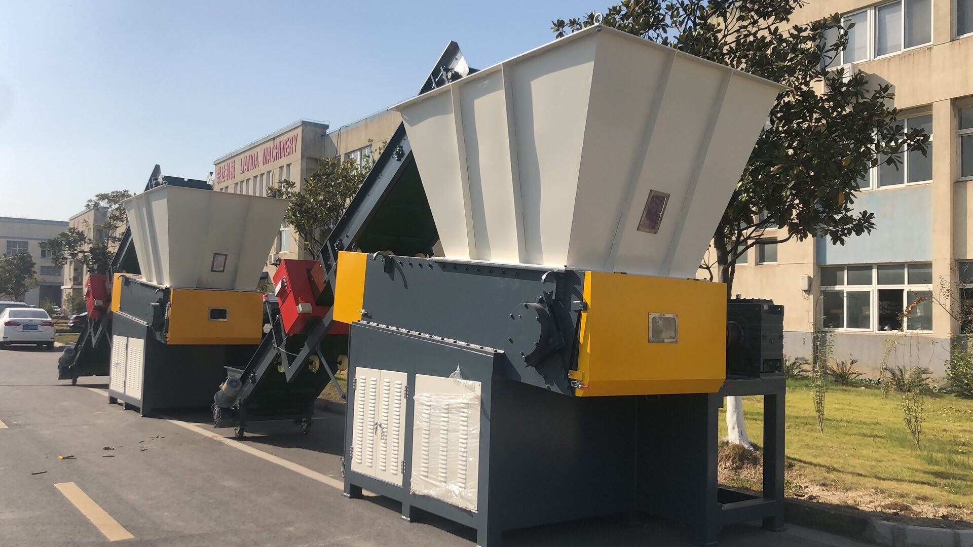 45kw 4pcs Fixed Blade Fiber Plastic Shredder Machine