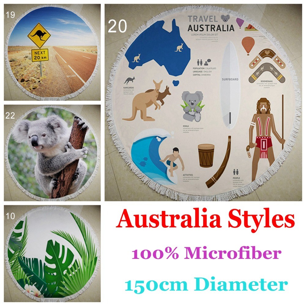 Quality No MOQ 1PC Customer Print 150CM Microfiber Beach Towel Round wholesale