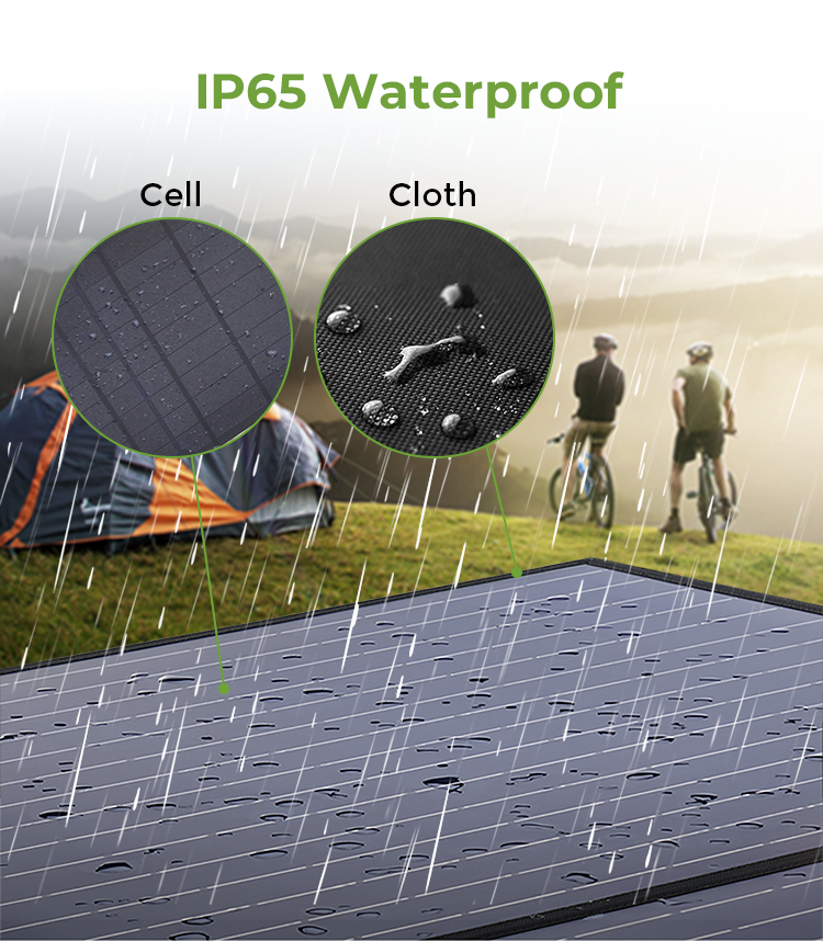 Foldable Camping Solar Photovoltaic Panel with Monocrystalline Cells 100W 18V
