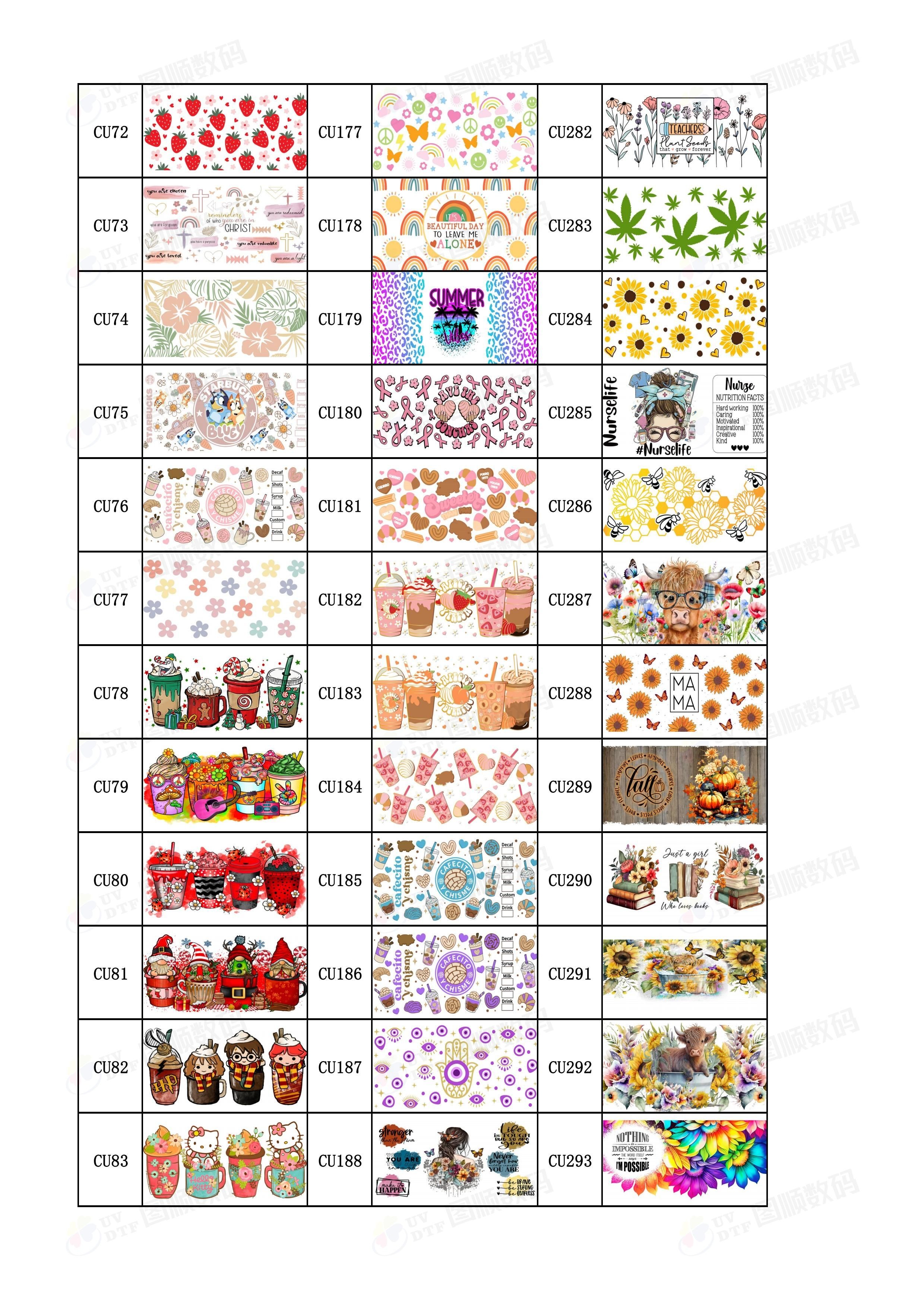 Wholesale Custom 16 Oz Uv Dtf Cup Wrap Transfers Uv Dtf Cold Transfer Bottle Wrap Transfers Sticker
