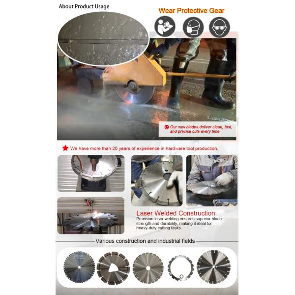 350mm Diamond Concrete Saw Blades , Laser Loop Diamond Asphalt Cutting Blade