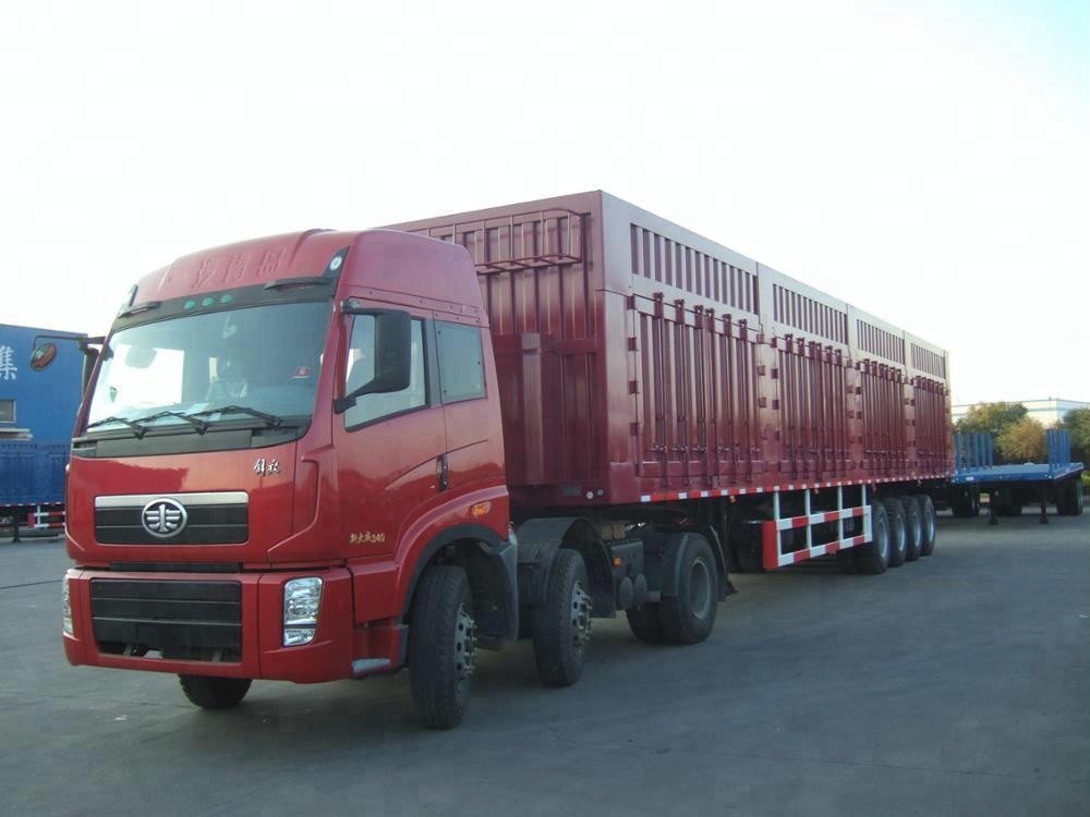 Dual Line Braking System 13000X2500X1800MM Semi Drop Fence Log Box Truck Trailer
