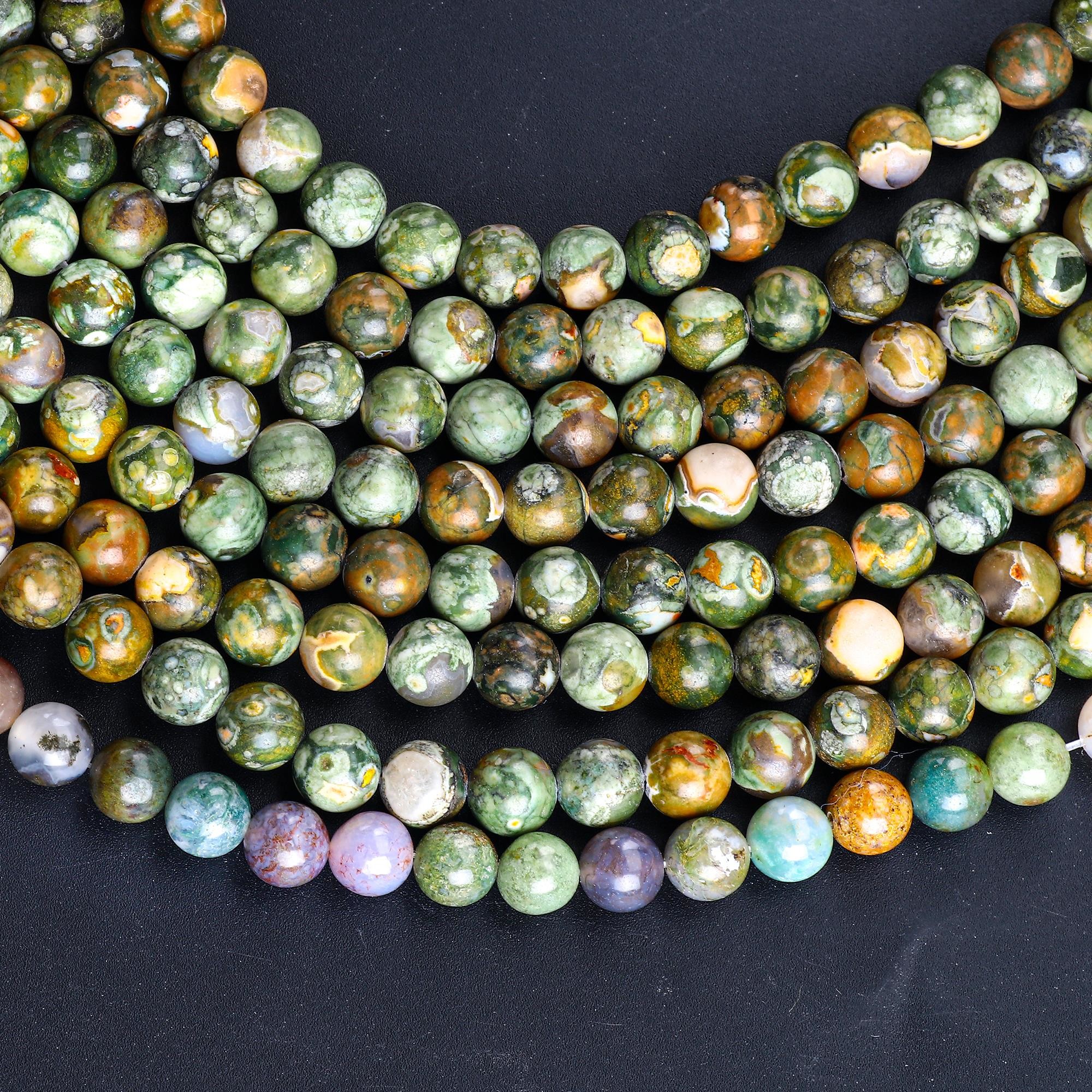 Kambaba Jasper Round Bead Natural Crystal Gemstone Loose Bead Strands for DIY Jewelry Making