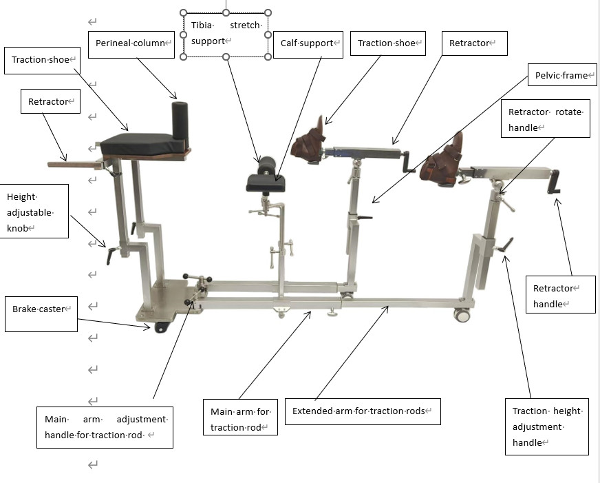 Stainless Steel Orthopedic Traction Frame with Double-pole Structure Operation Table Accessories